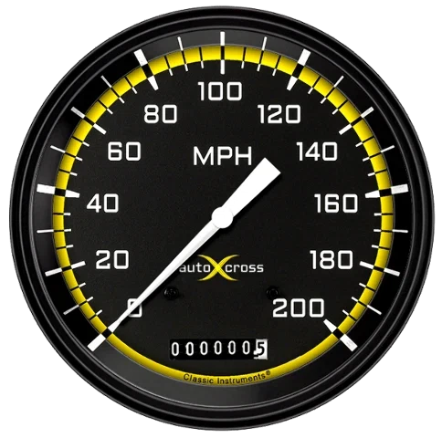 AutoCross Yellow 4 5_8_ Speedometer AX56YBLF